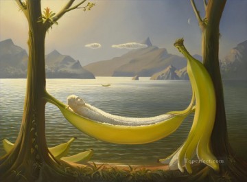 150の主題の芸術作品 Painting - ゴールデンアニバーサリーシュールレアリズムバナナスイング